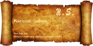 Marcsa Sebes névjegykártya